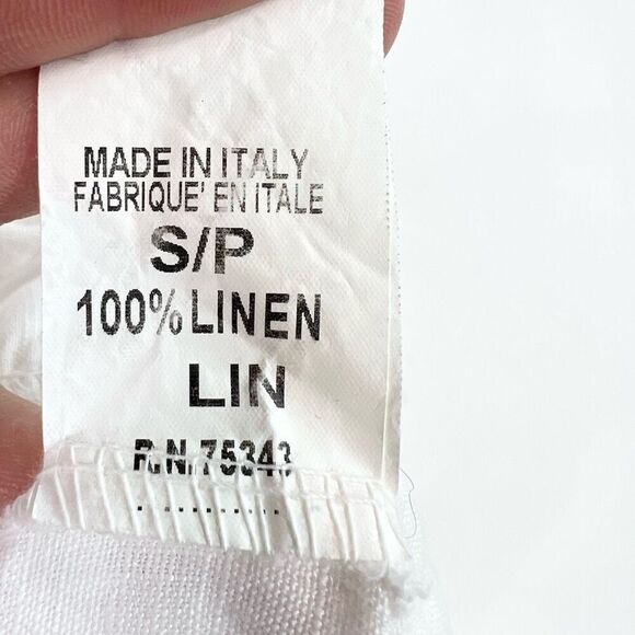 Stella Rosa Linen Dress Women's Small White Embroidery Tie Mini peasant festival - Picture 6 of 10